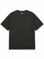 Back of the Frenchie Halloween oversized T-shirt in Washed Black with small WOOF logo below the collar