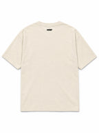 Back of the Ghost Mode Great Dane oversized Halloween T-shirt in Vintage White with small WOOF logo below the collar