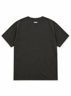 Back of the Golden Retriever Halloween oversized T-shirt in Washed Black with small WOOF logo below the collar