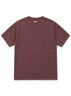 Back of the Golden Retriever Halloween oversized T-shirt in Washed Maroon with small WOOF logo below the collar
