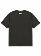 Back of the Halloween Night Great Dane oversized Halloween T-shirt in Washed Black with small WOOF logo below the collar