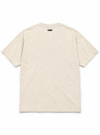 Back of the Labrador Halloween oversized T-shirt in Vintage White with small WOOF logo below the collar