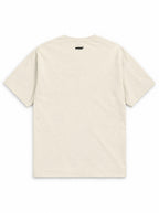 Back of the Pumpkin Patch Corgi oversized Halloween T-shirt in Vintage White with small WOOF logo below the collar