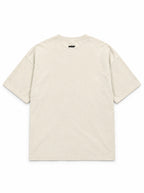 Back of the Trick or Treat Dachshund oversized Halloween T-shirt in Vintage White with small WOOF logo below the collar