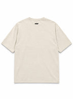 Back of the Trick or Treat Great Dane oversized Halloween T-shirt in Vintage White with small WOOF logo below the collar